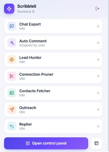 Scribbleli extension menu with all 7 tools